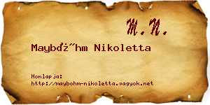 Mayböhm Nikoletta névjegykártya