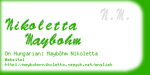 nikoletta maybohm business card